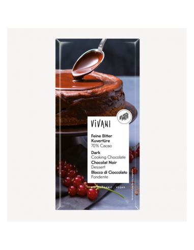 Chocolate Negro 70% Para Postres 200 Gramos Bio Vegan Vivani