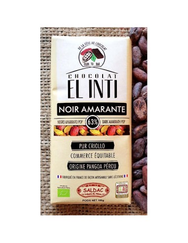 Chocolate Negro Con Amaranto Inflado 100 Gr de Oro De Los An