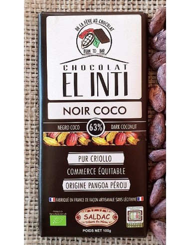 Chocolate Con Coco 63% 100 Gr de Oro De Los Andes