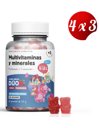Pack 4x3 Gummies Multivitaminas Y Minerales 60 Gummies de Herbora