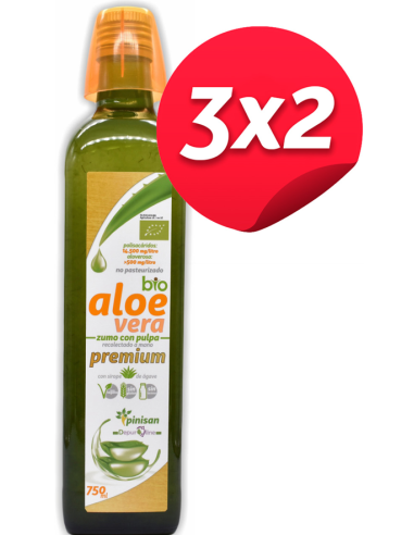 Para aumentar deberes beneficio Pack 3x2 Aloe Vera Premium Bio 750 ml de Pinisan