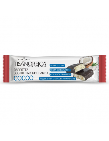 Barrita sustitutiva de chocolate negro con sabor a coco 60 g