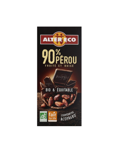 Chocolate Negro Peru 90% Bio 100 G de Altereco