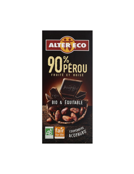 Chocolate Negro Peru 90% Bio 100 G de Altereco
