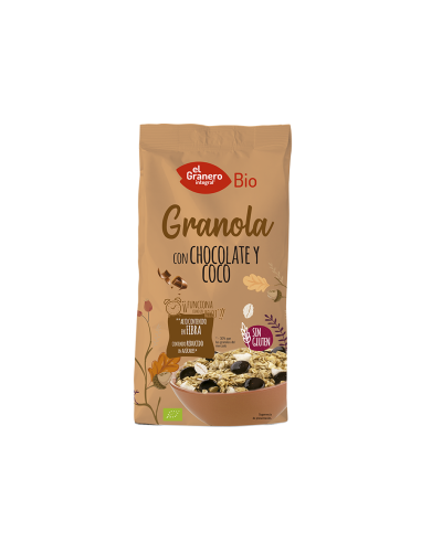 Granola Con Chocolate Y Coco Sin Gluten Bio, 350 G de El Granero Integral