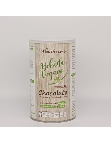 Bebida Vegana Choco Con Avena Y Prot. Arroz 455 Gramos Nankervis