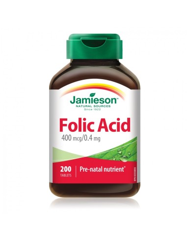 Acido Folico 400Mcg. 200 Comprimidos de Jamieson