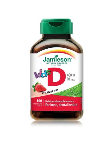 Vitamina D3 400Iu/10Mcg Fresa 100 Comprimidos de Jamieson
