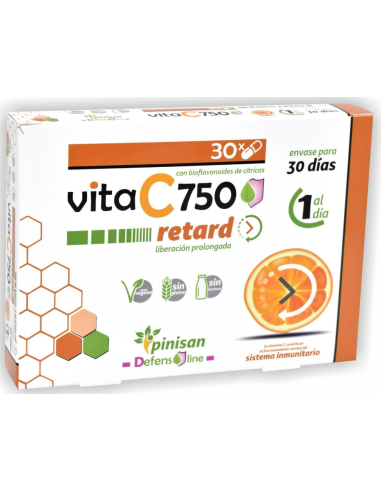 Vitamina C 750 Retard, 30 Cáps. de Pinisan