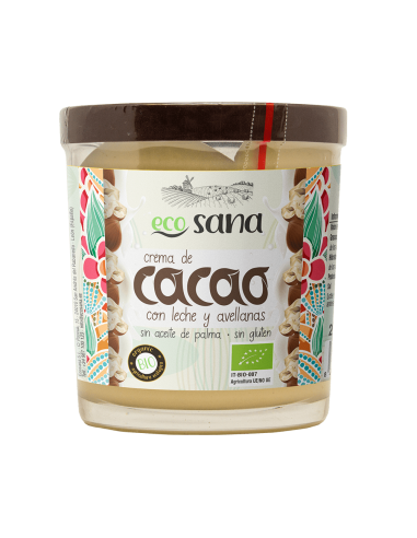 Crema Cacao Leche Avellanas Bio 200G Ecosana