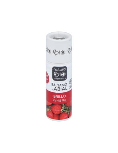 Balsamo Labial Brillo Karite-Fresa 9,5 Gramos Naturabio Cosmetics
