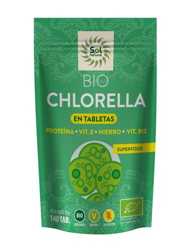 Chlorella En Tabletas Bio 140 Tabletas Sol Natural