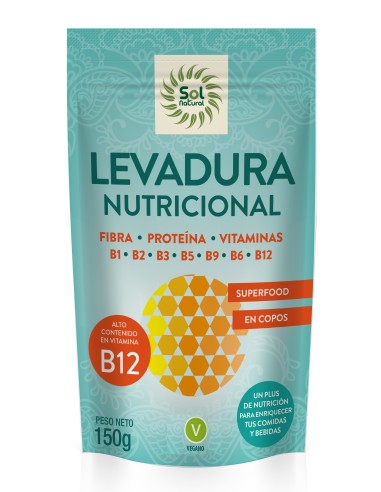Levadura Nutricional Con Vitamina B-12 150 Gramos  Sol Natural