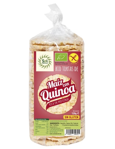 Tortas De Maíz Con Quinoa Bio Sin Gluten 120 Gramos  Sol Natural