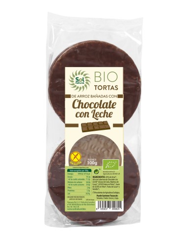 Tortas De Arroz Con Chocolate Y Leche Bio 100 Gramos  Sol Natural