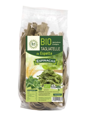 Tagliatelle De Espelta Integral Con Espinacas Bio 250 Gramos  Sol Natural