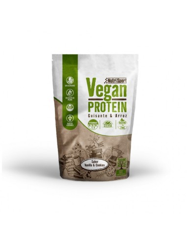 Vegan Protein Vainilla-Cookies Bolsa 480Gr. Nutrisport