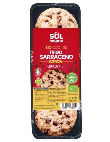 Cookies Trigo Sarraceno Y Chocolate Bio 170 Gramos  Sol Natural