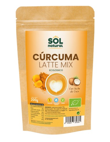 Cúrcuma Latte Mix Bio 200 Gramos  Sol Natural