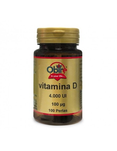 Vitamina D3 100 mcg. (4000 U.I) 100 perlas de Obire