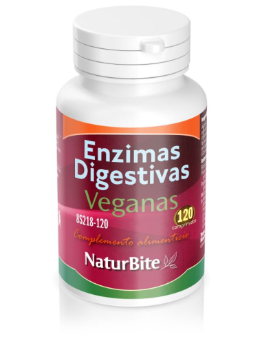Enzimas Digestivas Veganas 120 Comprimidos Naturbite