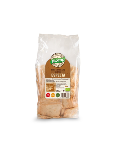 Mini Crackers De Trigo Espelta 250 Gramos Bio Vegan Biocop