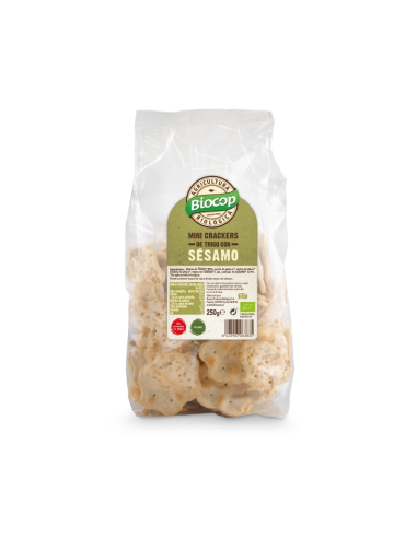 Mini Crackers De Trigo Sesamo 250 Gramos Bio Vegan Biocop