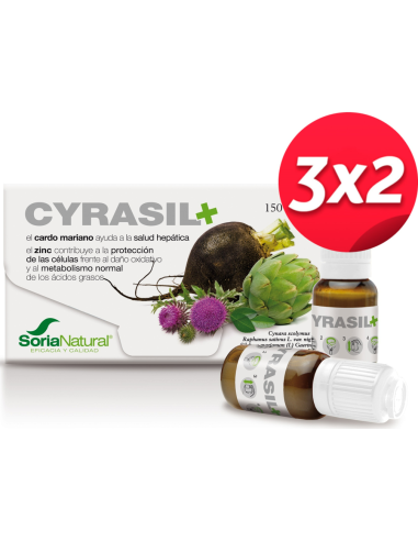 Pack 3x2 Cyrasil Plus 15 viales de Soria Natural