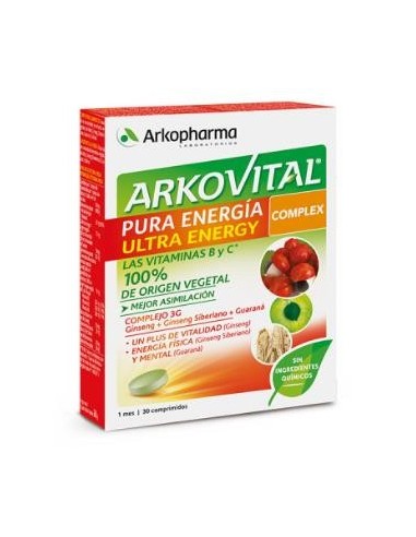 Arkovital Pura Energia Ultra 30 Comprimidos Arkopharma