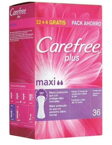 Carefree Maxi Plus 36 Unidades Carefree