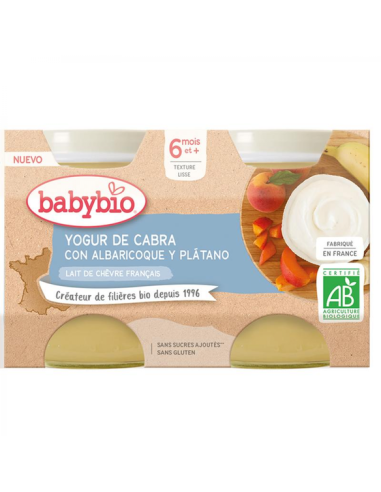 Babybio YOGUR ALBARICOQUE PLATANO (Cabra)2*130g