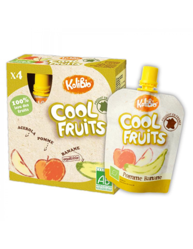 Vitabio - Cool Fruits Platano Manzana 4 x 90 g de Baby Bio