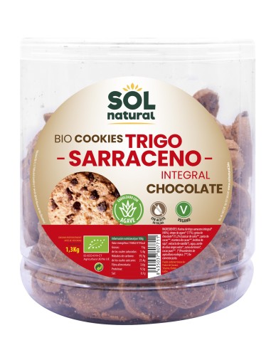 Cookies Trigo Sarraceno Y Chocolate Bio 1300 Gramos  Sol Natural