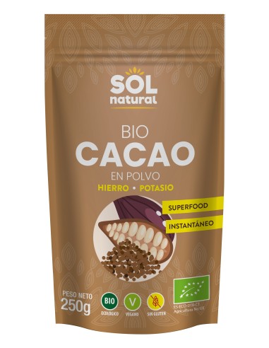 Cacao En Polvo Bio 250 Gramos  Sol Natural