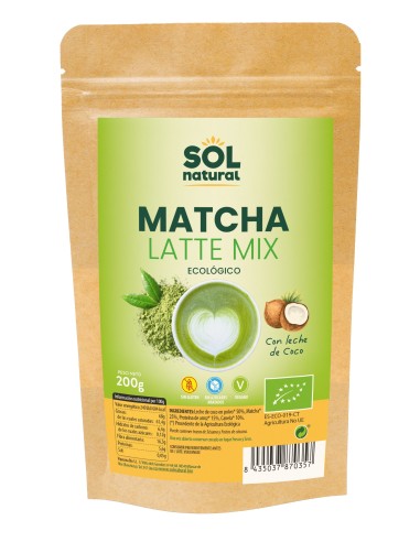 Matcha Latte Mix Bio 200 Gramos  Sol Natural