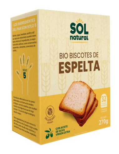Biscotes De Espelta En Caja Bio 270 Gramos  Sol Natural