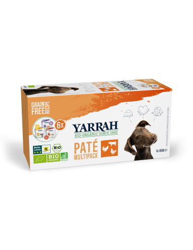 Multipack Paté (Pollo, Pavo,Ternera) Bio 6 x 150 g de Yarrah