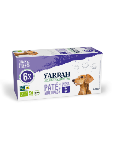 Pack 6 Latas Paté Con Pollo Y Pavo Bio 6 x 150 g de Yarrah