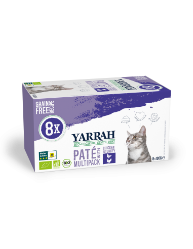 Pack 8 Latas Paté De Pollo Y Pavo Bio 8 x 100 g de Yarrah