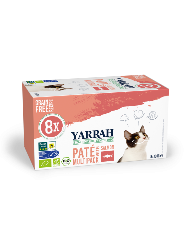 Pack 8 Latas Paté Con Salmón Bio8 x 100 g de Yarrah