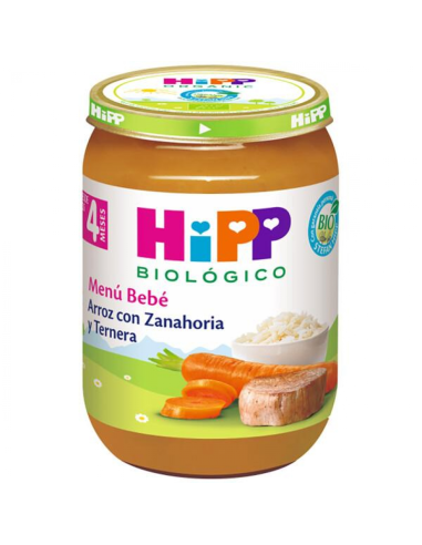 Tarrito De Arroz Con Zanahoria Y Ternera Bio 190 G De Hipp
