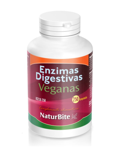 Enzimas Digestivas Veganas 250 Comprimidos Naturbite
