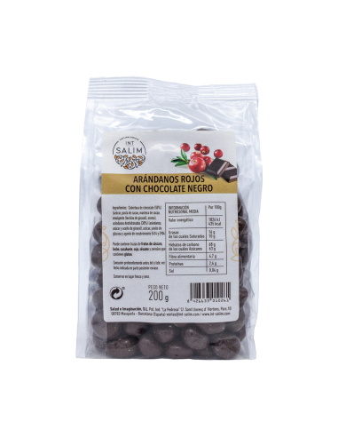 Arandano Rojos Con Chocolate Negro 200 Gramos Int Salim