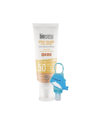 Spray solar spf 50 (niños y pieles sensibles) Bio 90 ml + regalo porta gel Bioregena