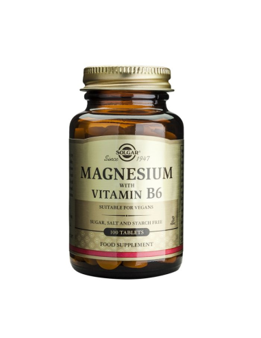 Magnesio+Vit B6(100)Comprimidos de Solgar