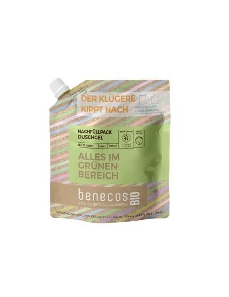 Gel De Baño Te Verde Recarga 500 Mililitros Bio Vegano Benecos