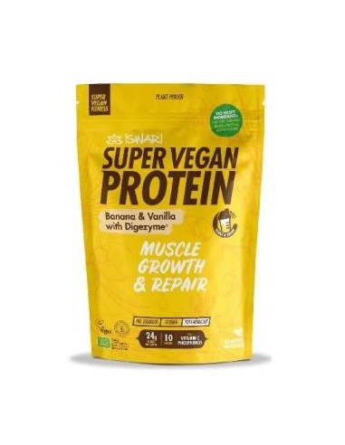 Super Vegan Protein Fitness Platano-Vainilla 350Gr de Iswari