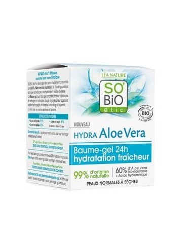 Balsamo Gel Resfrescante Facial Aloe 24H 50 Mililitros Bio So´Bio Etic