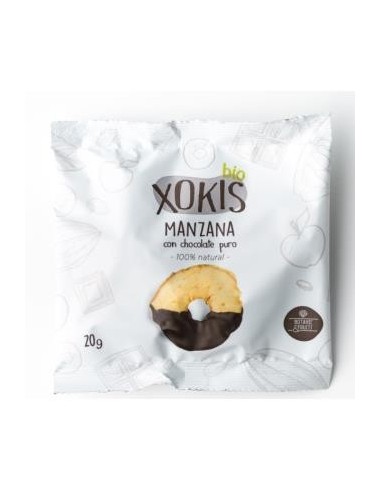 Xokis Manzana Deshidratada Chocolate Puro 15Ud Bio de Botanic&Fruits
