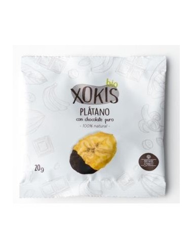 Xokis Platano Deshidratado Chocolate Puro 15Ud Bio de Botanic&Fruits
